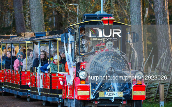 Halloween-themed decorations are seen in Gamla Linkoping, Sweden, on October 29, 2025.  by Pradeep Dambarage/NurPhoto