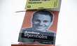 An election campaign poster for Anders Stjernholm of the Shameless Democrats is seen in Co...