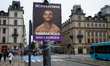 An election campaign poster for Kim Laursen of the Moderates is seen in Copenhagen, Denmar...