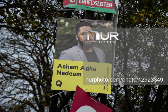 An election campaign poster for Asham Agha Nadeem of the Independent Greens is seen in Copenhagen, Denmark, on October 29, 2025. Municipal a... by Kristian Tuxen Ladegaard Berg/NurPhoto