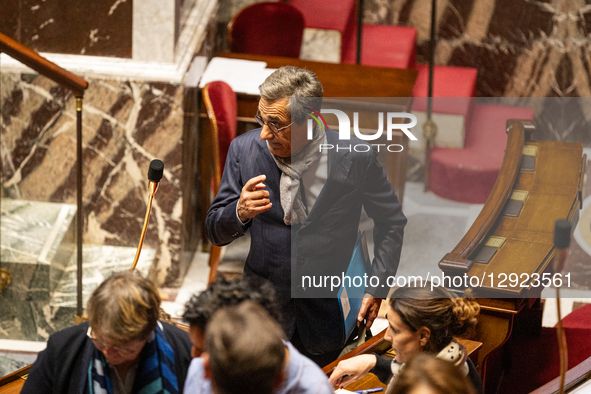 In Paris, France, on October 28, 2025, Serge Papin, Minister for Small and Medium-Sized Enterprises, Trade, Crafts, Tourism, and Purchasing... by Telmo Pinto/NurPhoto