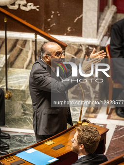In Paris, France, on October 28, 2025, Laurent Nunez, former Police Mayor and now Minister of the Interior, speaks during the session of que... by Telmo Pinto/NurPhoto