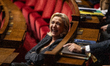 Marine Le Pen, President of the Rassemblement National parliamentary group, is seen during...