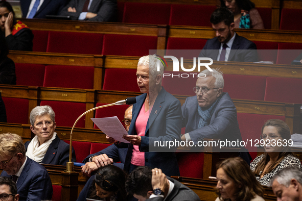 Brigitte Klinkert, MP deputy of the Ensemble pour la Republique (EPR), speaks during the session of questions to the French government at th... by Telmo Pinto/NurPhoto