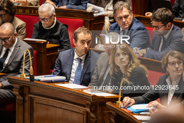 In Paris, France, on October 28, 2025, Sebastien Lecornu, the French Prime Minister, stands next to Laurent Panifous, Minister Delegate to t... by Telmo Pinto/NurPhoto
