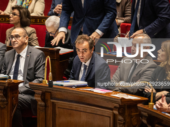In Paris, France, on October 28, 2025, Sebastien Lecornu, the French Prime Minister, is seen during the session of questions to the French g... by Telmo Pinto/NurPhoto