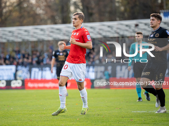 Ervin Omic and Szymon Jopek play during the game between Wisla Krakow and Hutnik Krakow in Krakow, Poland, on October 29, 2025. This is a ST... by Marcin Golba/NurPhoto