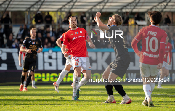 Igor Lasicki plays during the game between Wisla Krakow and Hutnik Krakow in Krakow, Poland, on October 29, 2025. This is a STS Puchar Polsk... by Marcin Golba/NurPhoto