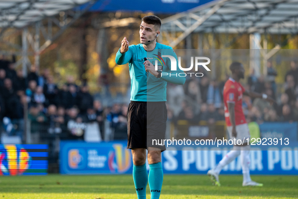 Referee Mateusz Piszczelok officiates the game between Wisla Krakow and Hutnik Krakow in Krakow, Poland, on October 29, 2025. This is a STS... by Marcin Golba/NurPhoto