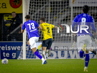 Heracles Almelo midfielder Walid Ould-Chikh and NAC Breda defender Boyd Lucassen play during the match between NAC Breda and Heracles Almelo... by EYE4images/NurPhoto