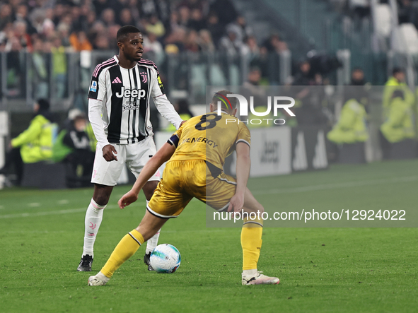 Pierre Kalulu participates in the Serie A 2025-2026 match between Juventus and Udinese in Torino, Italy, on October 29, 2025.  by Loris Roselli/NurPhoto