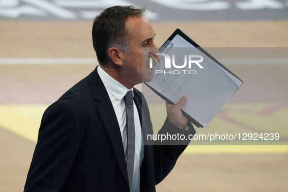Cuttini Jacopo, Head Coach of Sonepar Padova, reacts during the match between Sir Susa Scai Perugia and Sonepar Padova in the Super League C... by Loris Cerquiglini/NurPhoto