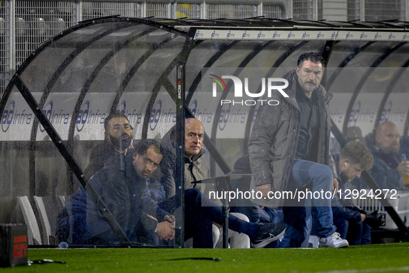NAC Breda trainer Carl Hoefkens is present during the match between NAC Breda and Heracles Almelo (cup) at the Rat Verlegh Stadium for the E... by EYE4images/NurPhoto