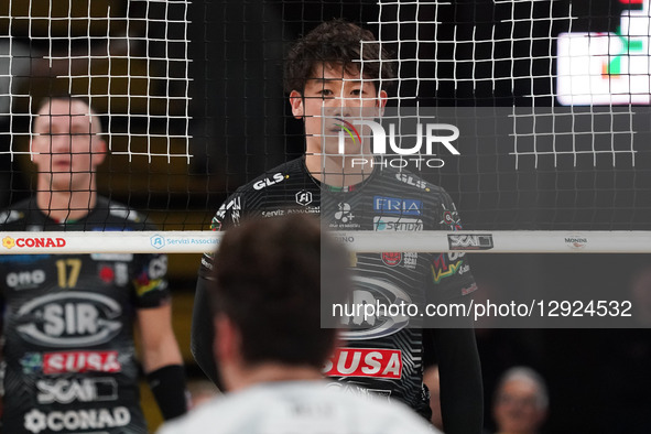 Ishikawa Yuki of Sir Susa Scai Perugia looks on during the match between Sir Susa Scai Perugia and Sonepar Padova in the Super League Creed... by Loris Cerquiglini/NurPhoto