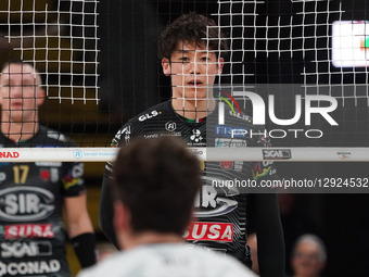 Ishikawa Yuki of Sir Susa Scai Perugia looks on during the match between Sir Susa Scai Perugia and Sonepar Padova in the Super League Creed... by Loris Cerquiglini/NurPhoto
