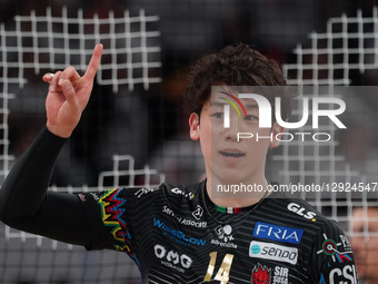 Ishikawa Yuki of Sir Susa Scai Perugia looks on during the Credem Banca Super League match between Sir Susa Scai Perugia and Sonepar Padova... by Loris Cerquiglini/NurPhoto