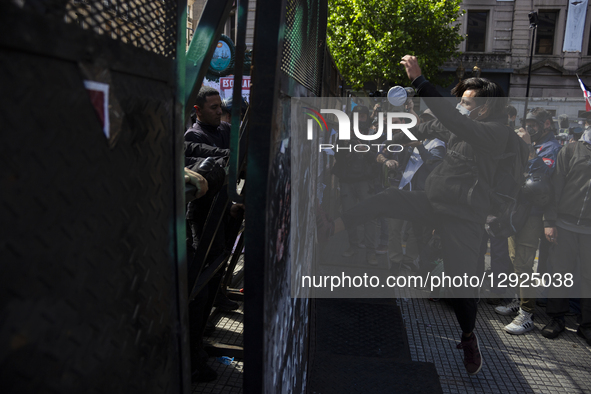 Pensioners and social movements protest outside the Argentine National Congress in Buenos Aires, Argentina, on October 29, 2025, as they do... by Catriel Gallucci Bordoni/NurPhoto