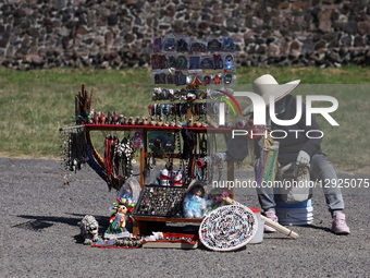 A souvenir seller is seen in Teotihuacan, Mexico on October 29, 2025.  by Jakub Porzycki/NurPhoto