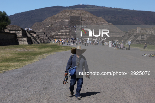 A souvenir seller is seen in Teotihuacan, Mexico on October 29, 2025.  by Jakub Porzycki/NurPhoto