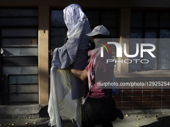 Pro-Palestinian activists carry a dummy outside the Indie Rocks Forum in Mexico City, Mexico, on October 29, 2025, to stage a protest agains... by Gerardo Vieyra/NurPhoto