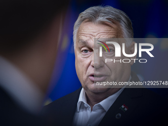 Prime Minister of Hungary Victor Orban does a doorstep press briefing after the end of the European Council Summit, the EU leaders meeting a... by Nicolas Economou/NurPhoto
