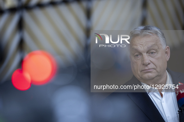 Prime Minister of Hungary Victor Orban does a doorstep press briefing after the end of the European Council Summit, the EU leaders meeting a... by Nicolas Economou/NurPhoto