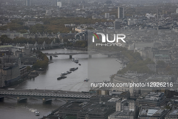 A general view of the capital is visible from the top floor of a skyscraper in the financial district known as ''The City'' in London, Engla... by Alberto Pezzali/NurPhoto