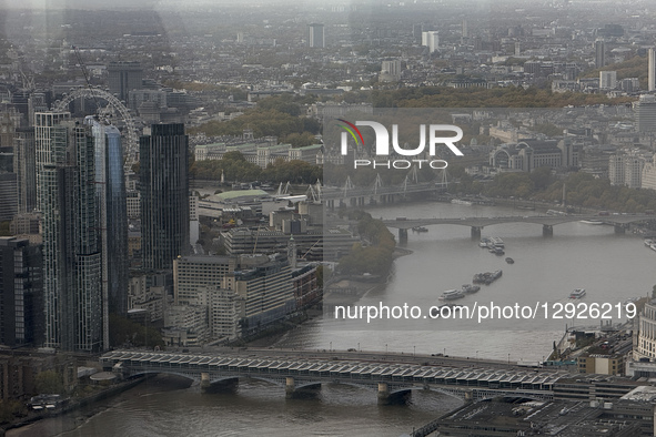 A general view of the capital is visible from the top floor of a skyscraper in the financial district known as ''The City'' in London, Engla... by Alberto Pezzali/NurPhoto