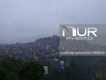 Continuous rainfall triggered by Cyclone Mointha drenches the Kathmandu Valley in Kathmandu, Nepal, on October 30, 2025, disrupting daily li... by Sanjit Pariyar/NurPhoto