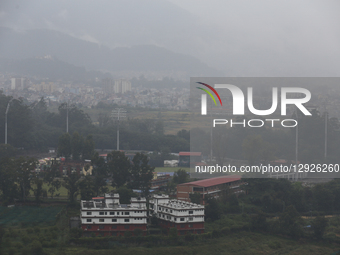 Heavy rain batters Kathmandu, Nepal, on October 30, 2025, as the weather pattern is influenced by Cyclone Montha from India. The Department... by Subaas Shrestha/NurPhoto