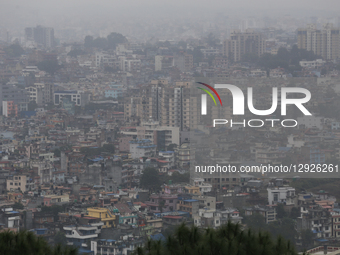 Heavy rain batters Kathmandu, Nepal, on October 30, 2025, as the weather pattern is influenced by Cyclone Montha from India. The Department... by Subaas Shrestha/NurPhoto