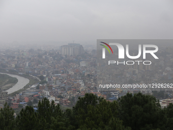Heavy rain batters Kathmandu, Nepal, on October 30, 2025, as the weather pattern is influenced by Cyclone Montha from India. The Department... by Subaas Shrestha/NurPhoto
