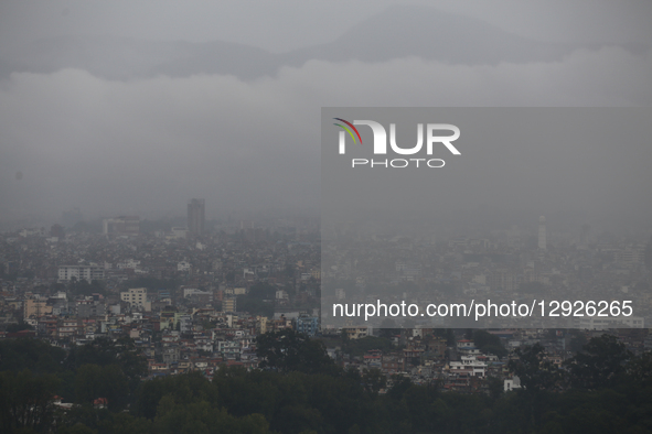 Heavy rain batters Kathmandu, Nepal, on October 30, 2025, as the weather pattern is influenced by Cyclone Montha from India. The Department... by Subaas Shrestha/NurPhoto