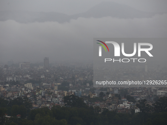 Heavy rain batters Kathmandu, Nepal, on October 30, 2025, as the weather pattern is influenced by Cyclone Montha from India. The Department... by Subaas Shrestha/NurPhoto