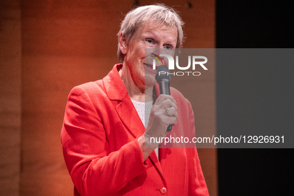 Chair of the Amager East Local Committee, Susanne Moeller, participates in an election debate organized by the Amager East and Amager West l... by Kristian Tuxen Ladegaard Berg/NurPhoto