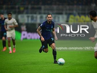 Hakan Calhanoglu of Inter Milan is in action during the Serie A match between Inter Milan and AFC Fiorentina at San Siro Stadium in Milan, I... by Andrea Diodato/NurPhoto