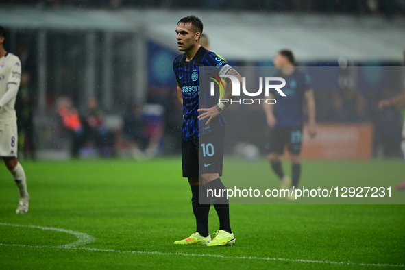 Lautaro Martinez of Inter Milan looks on during the Serie A match between Inter Milan and AFC Fiorentina at San Siro Stadium in Milan, Italy... by Andrea Diodato/NurPhoto