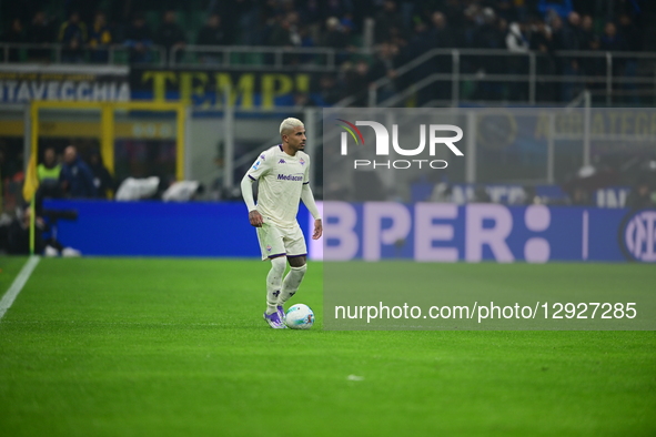 Dodo of AFC Fiorentina is in action during the Serie A match between Inter Milan and AFC Fiorentina at San Siro Stadium in Milan, Italy, on... by Andrea Diodato/NurPhoto