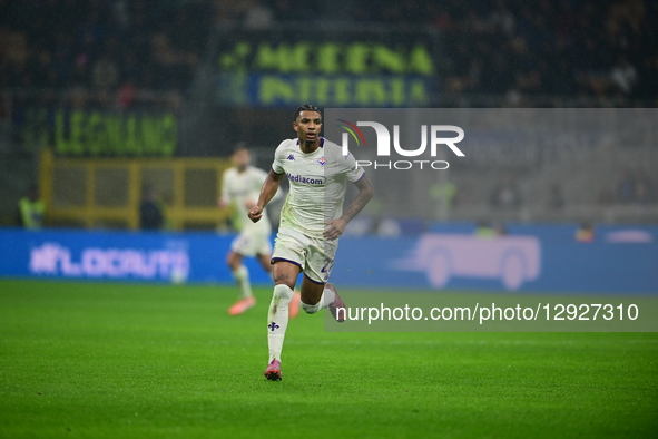 Cher Ndour of AFC Fiorentina looks on during the Serie A match between Inter Milan and AFC Fiorentina at San Siro Stadium in Milan, Italy, o... by Andrea Diodato/NurPhoto