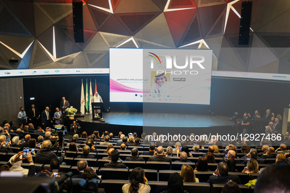 In Beirut, Lebanon, on October 30, 2025, Lebanese President Joseph Aoun inaugurates the 21st Arab Media Forum, held under the theme ''Media... by Mohammad Daher/NurPhoto