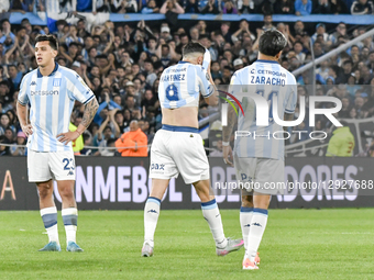 On October 29, 2025, in Buenos Aires, Argentina, Racing Club players express their frustration at being eliminated in the match between Raci... by Facundo Morales/NurPhoto