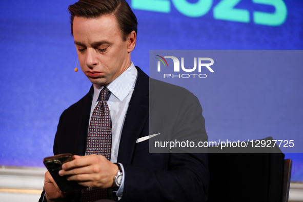 Krzysztof Bosak, Deputy Speaker of the Sejm and Member of Parliament for the Confederation of Freedom and Independence party, participates i... by Klaudia Radecka/NurPhoto