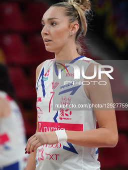 Elena Pietrini of Numia Vero Volley Look participates in the warm-up for the match between Bartoccini MC Restauri Perugia and Numia Vero Vol... by Loris Cerquiglini/NurPhoto