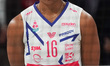 Khalia Lanier of Numia Vero Volley looks on during the warm-up of the match between Bartoc...