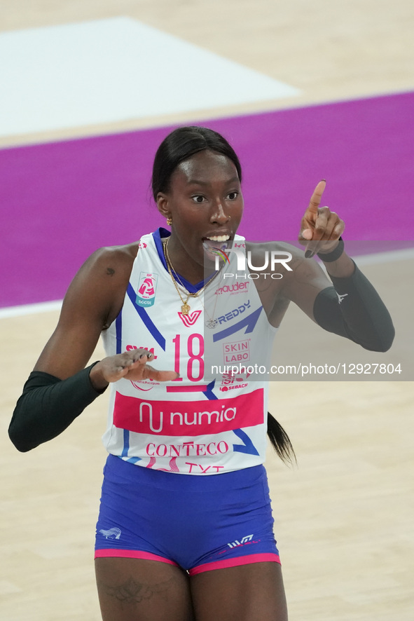 Paola Egonu of Numia Vero Volley looks during the match between Bartoccini MC Restauri Perugia and Numia Vero Volley in the LVF Serie A1 Wom... by Loris Cerquiglini/NurPhoto