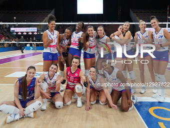 Numia Vero Volley celebrates the victory in the match between Bartoccini MC Restauri Perugia and Numia Vero Volley in the LVF Serie A1 Women... by Loris Cerquiglini/NurPhoto