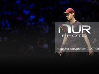 Jannik Sinner (ITA) plays against Francisco Cerundolo (ARG) in the men's singles match on day four of the Paris ATP Masters 1000 tennis tour... by Ibrahim Ezzat/NurPhoto
