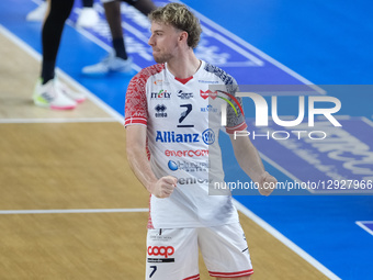 Reggers Ferre of Allianz Power Volley Milano celebrates after scoring a point during the volleyball match between Rana Verona and Allianz Po... by Roberto Tommasini/NurPhoto