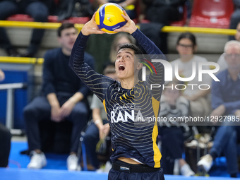 Micah Christenson of Rana Verona sets during the volleyball match between Rana Verona and Allianz Power Volley Milano, MD3 of the Superlega... by Roberto Tommasini/NurPhoto