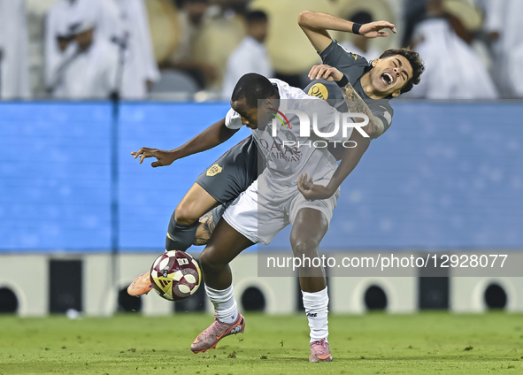 Mohamed Camara of Al Sadd SC and Gabriel Pereira of Al Rayyan SC are in action during the Doha Bank Stars League Qatar match between Al Sadd... by Noushad Thekkayil/NurPhoto